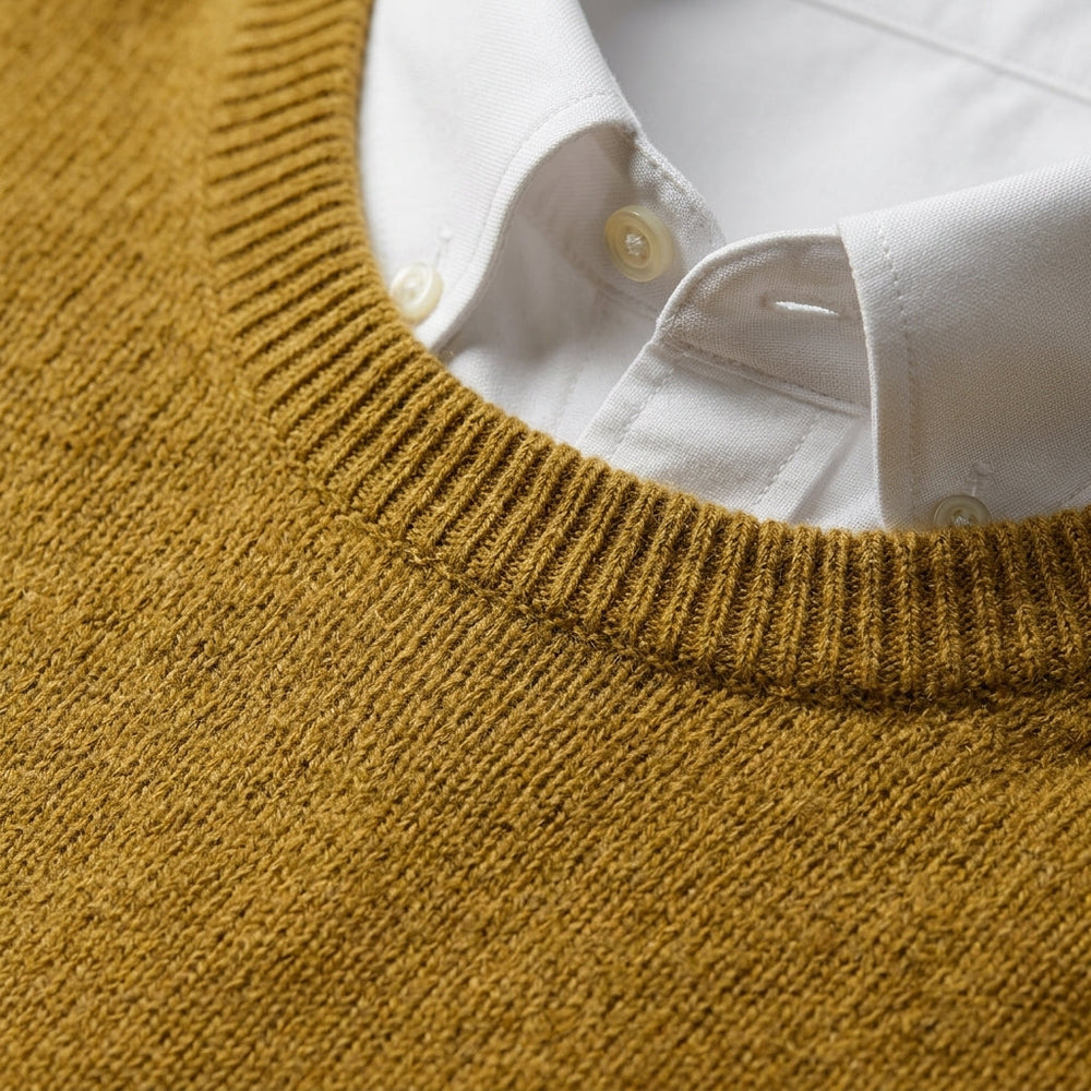 Men's Flecked Crewneck Sweater, Regular Fit Over a Shirt