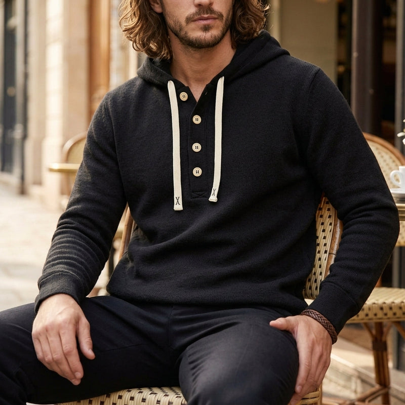 Men's Cotton-Blend Drawstring Zip Hoodie, Everyday Fleece Sweatshirt Top