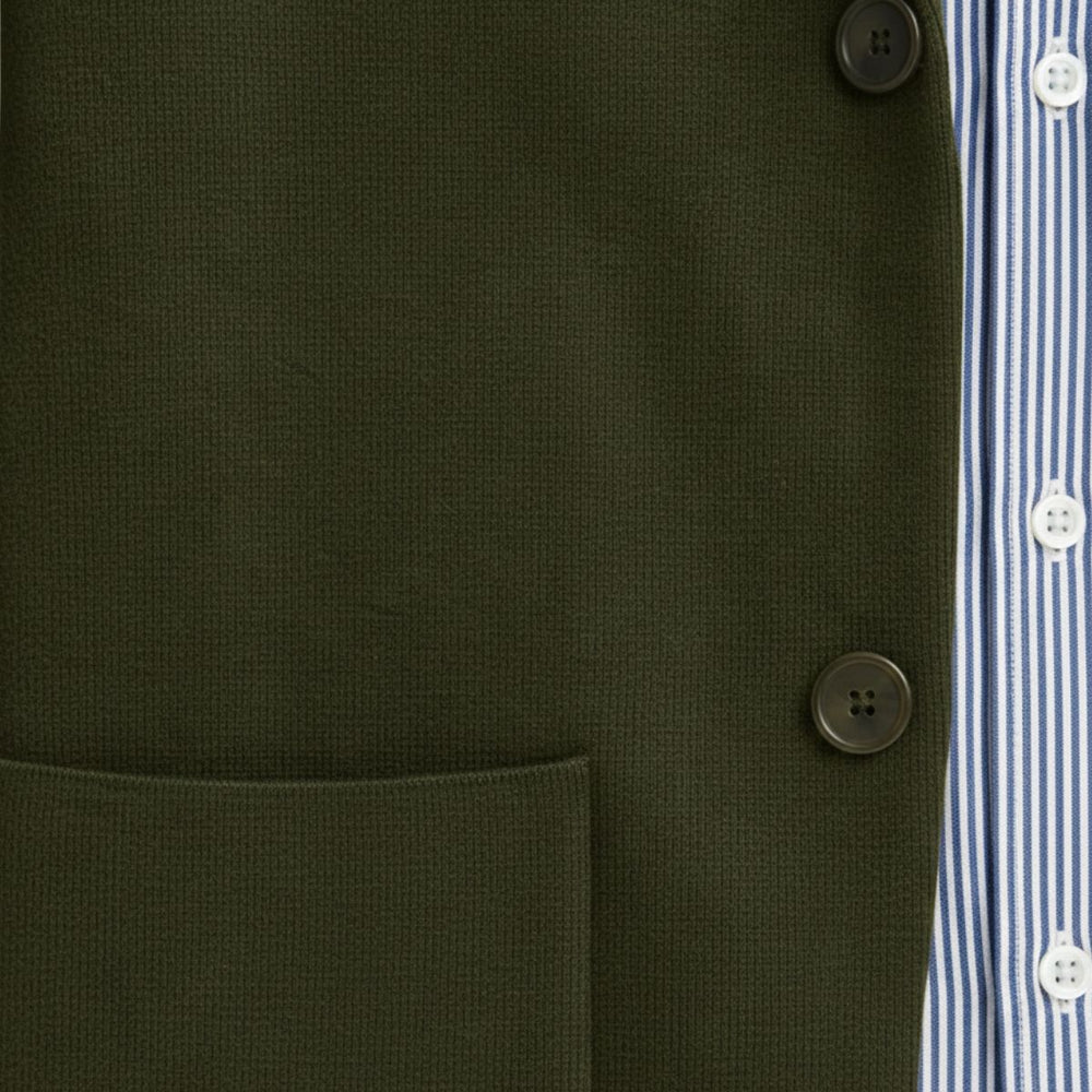 Men's Soft Knit Notch-Lapel Blazer, Unstructured Two-Button Jacket