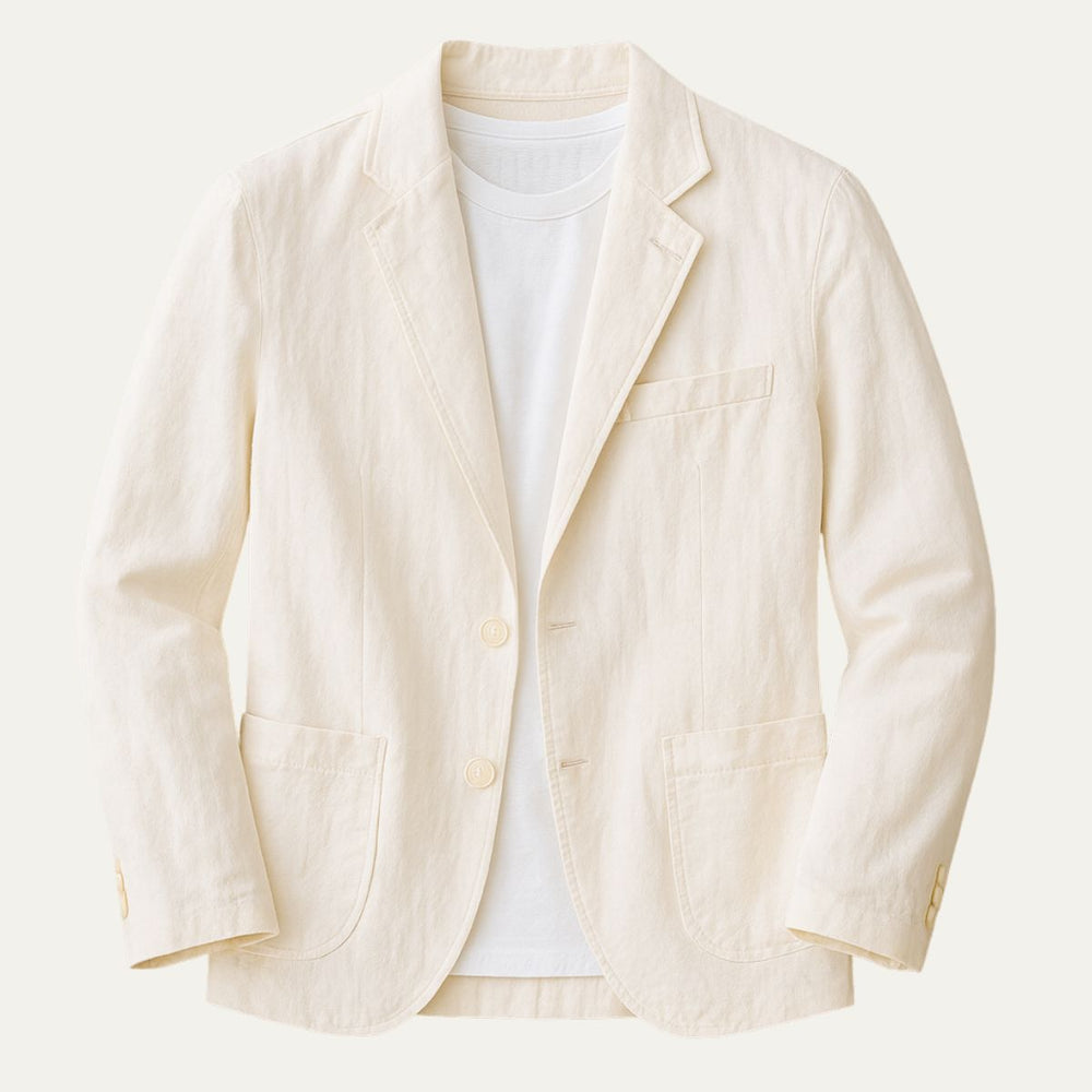 Men's Unstructured Patch-Pocket Blazer, Warm-Weather Woven Jacket
