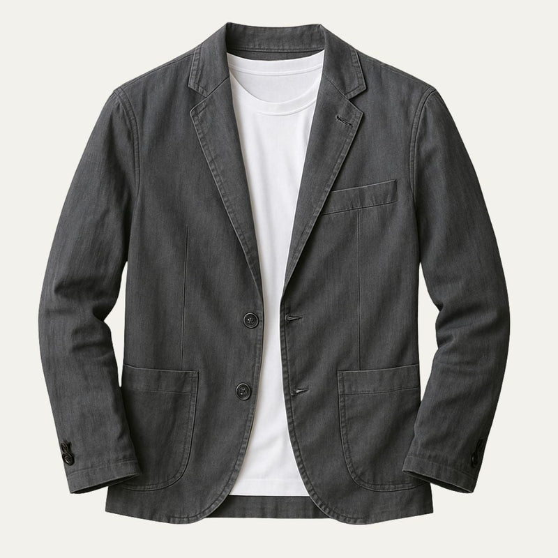 Men's Unstructured Patch-Pocket Blazer, Warm-Weather Woven Jacket