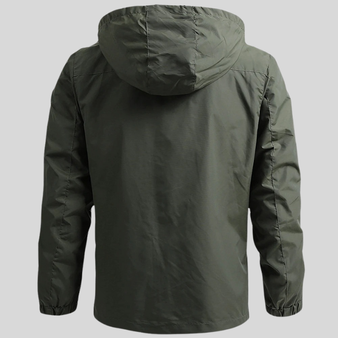 Men's Water-Repellent Hooded Shell Jacket, Mesh-Lined Utility Coat