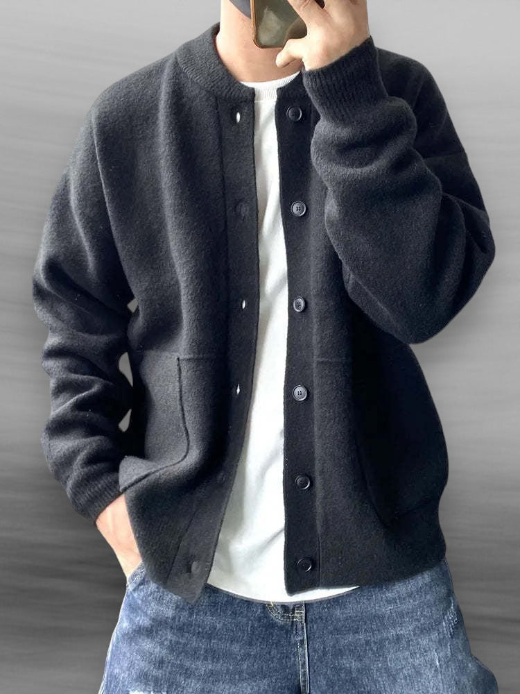 Men's Ribbed Button-Through Cardigan, Autumn Knit Overlayer