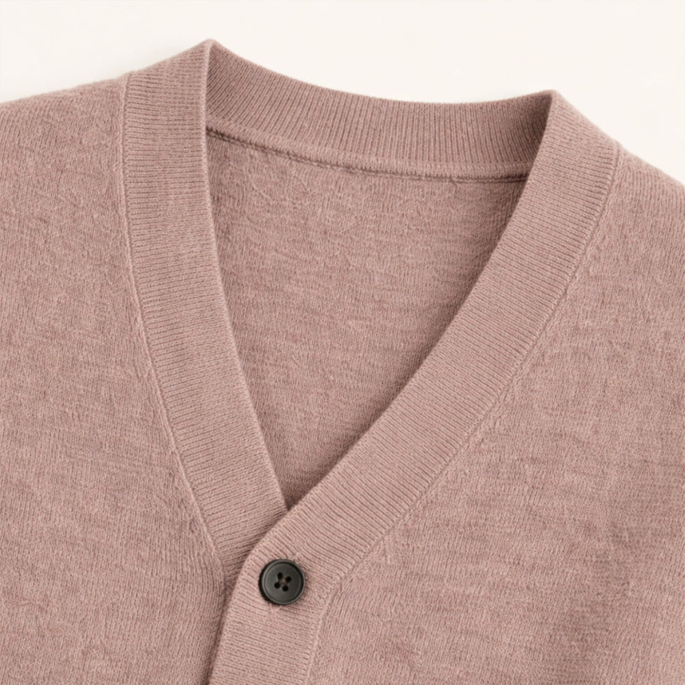 Men's Soft-Knit V-Neck Cardigan, Six-Button Patch-Pocket Sweater