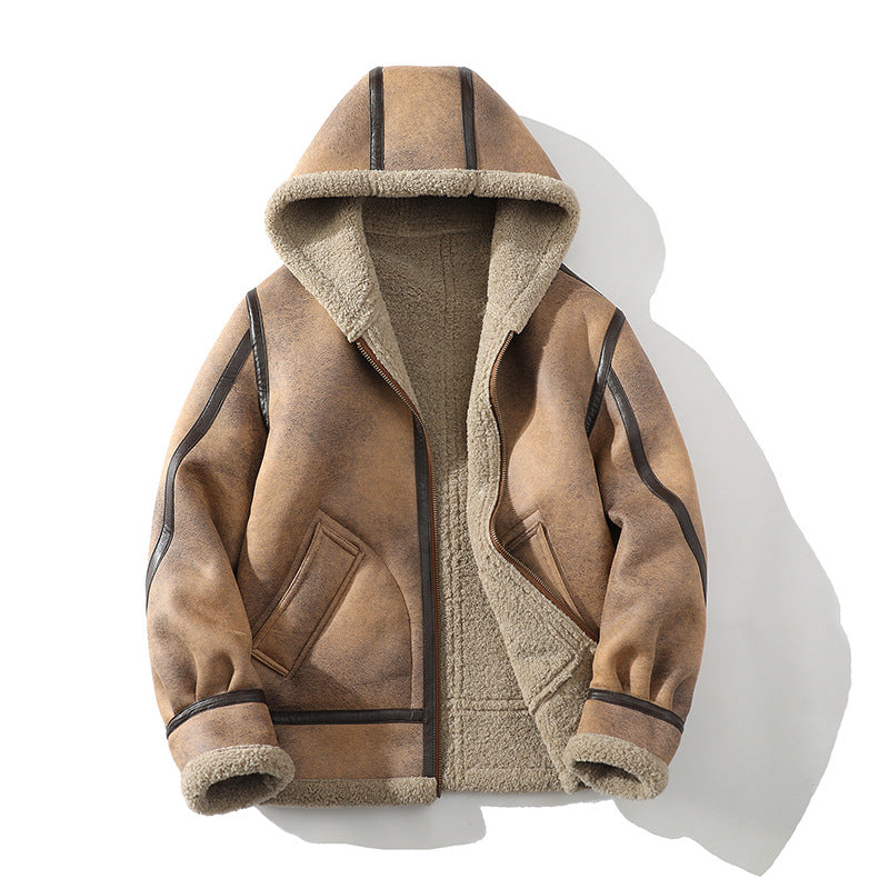 Men's Sherpa Full-Zip Outerwear Jacket, Transitional Fleece Layering Coat