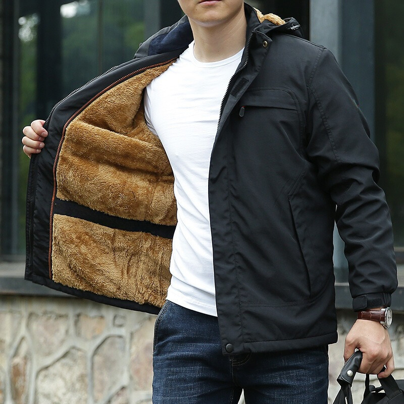 Men's Quilted Drawstring Jacket, All-Season Padded Utility Coat