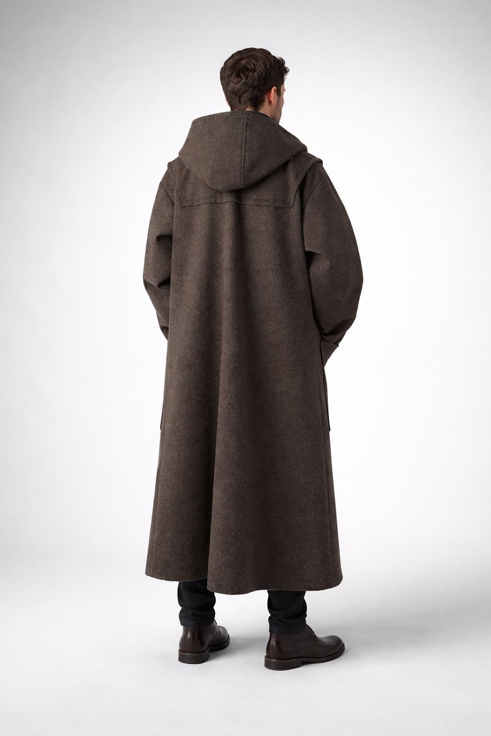 Men's Hooded Duffle Coat, Toggle-Front Longline Winter Coat