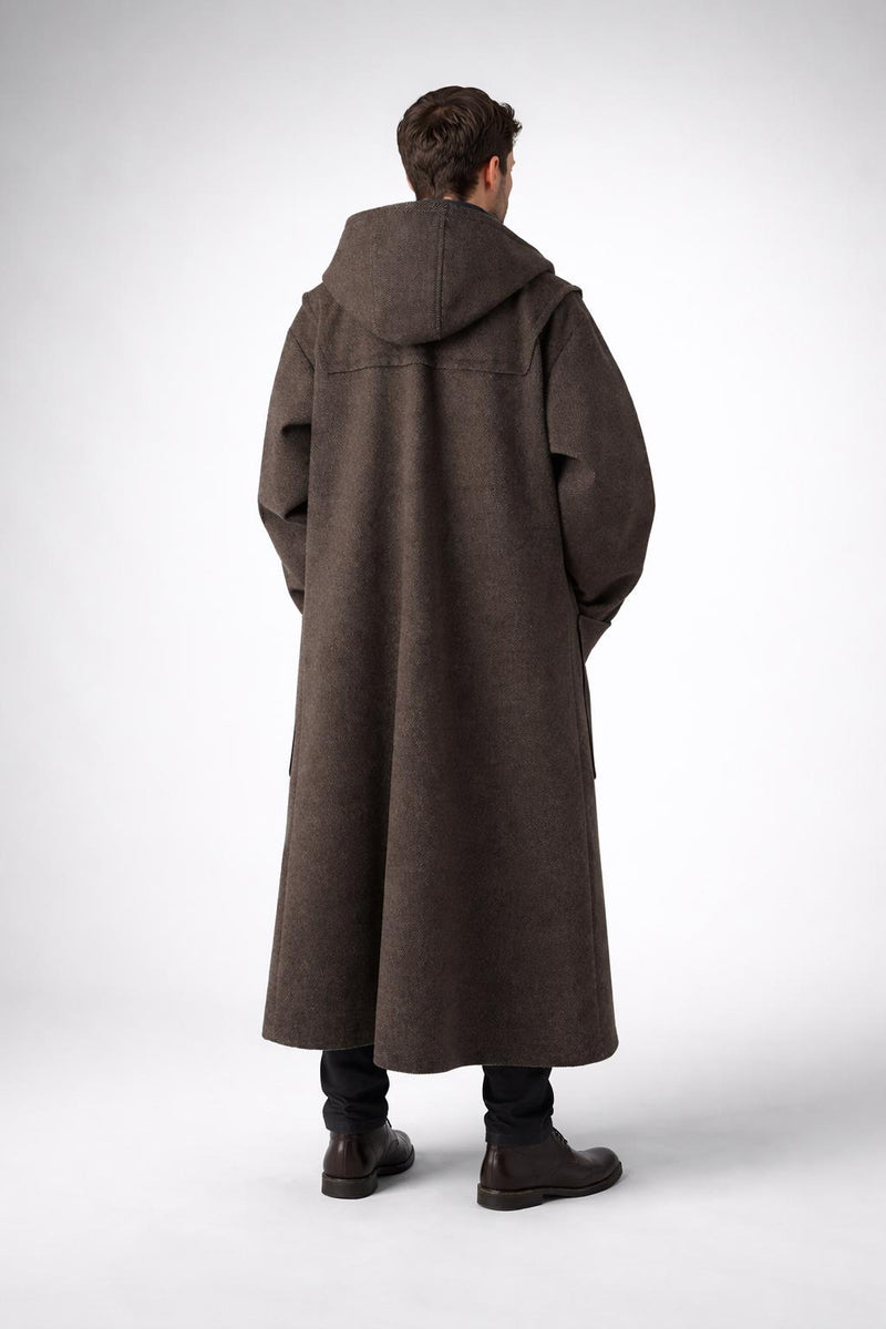 Men's Hooded Duffle Coat, Toggle-Front Longline Winter Coat