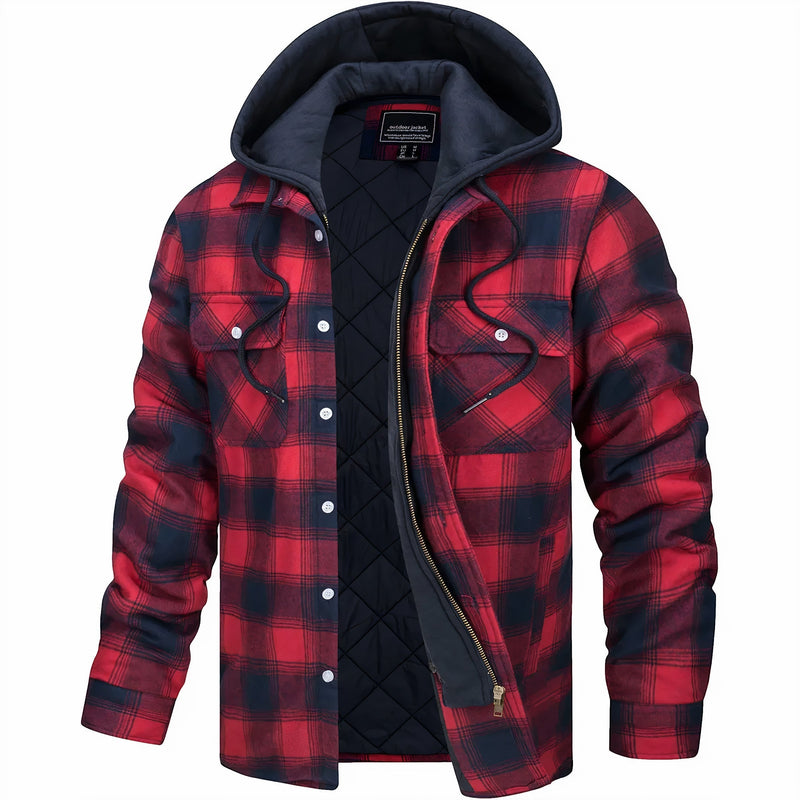 Men's Denim Utility Shell Jacket, Everyday Tartan Layering Coat