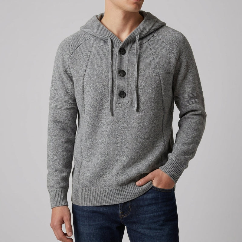 Men's Cotton-Blend Drawstring Pullover Hoodie, All-Season Fleece Sweatshirt Top