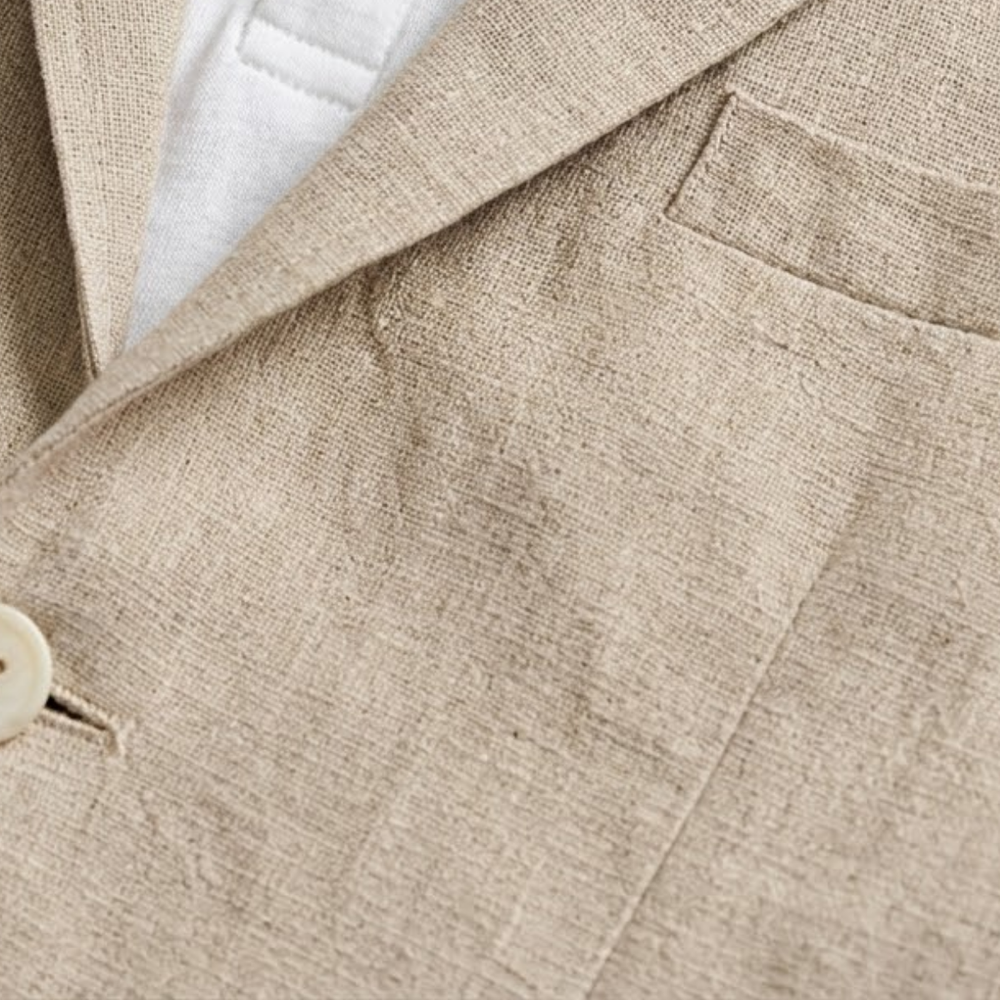 Men's Open-Weave Cotton Blazer, Three-Patch-Pocket Sports Coat