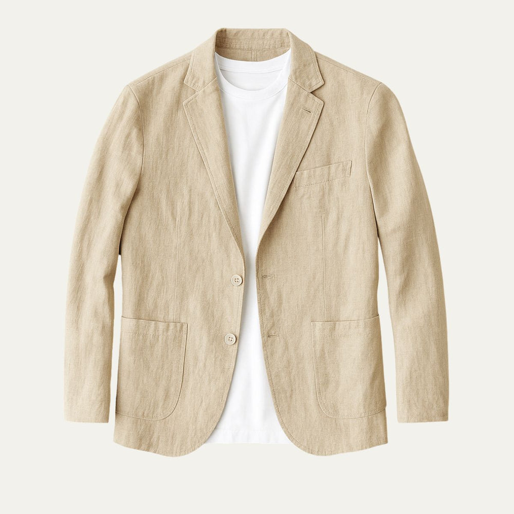Men's Unstructured Patch-Pocket Blazer, Warm-Weather Woven Jacket