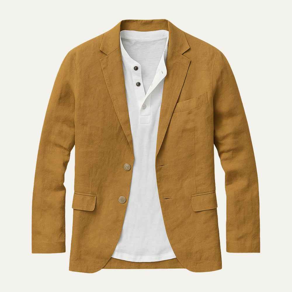 Men's Open-Weave Cotton Blazer, Three-Patch-Pocket Sports Coat
