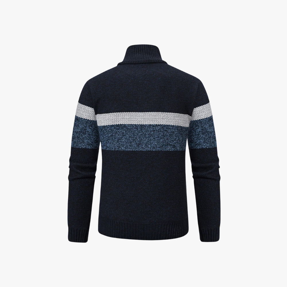 Men's Color-Block Quarter-Zip Sweater, Textured Stand-Collar Knit