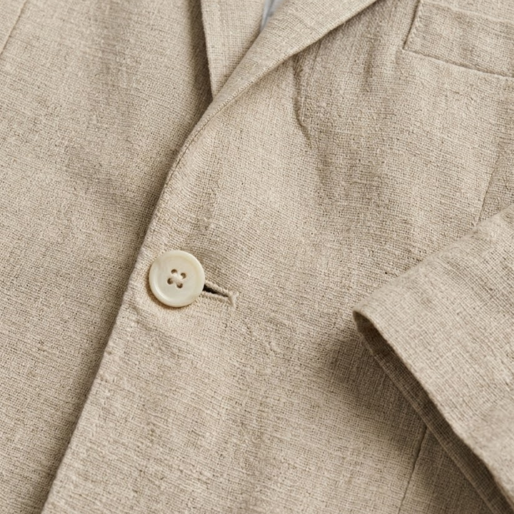 Men's Open-Weave Cotton Blazer, Three-Patch-Pocket Sports Coat