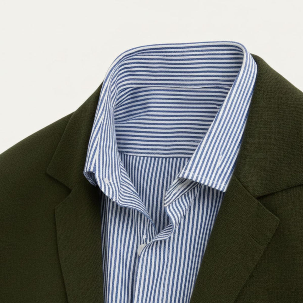Men's Soft Knit Notch-Lapel Blazer, Unstructured Two-Button Jacket