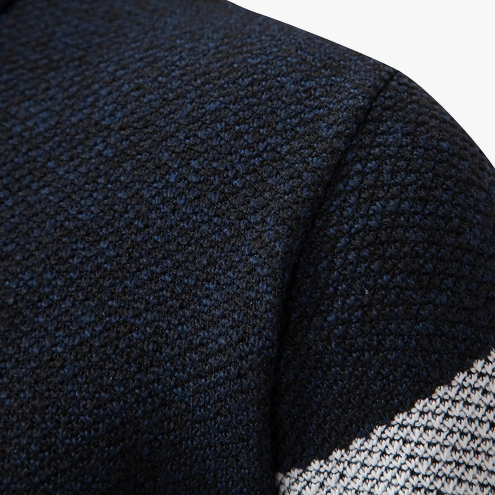 Men's Color-Block Quarter-Zip Sweater, Textured Stand-Collar Knit