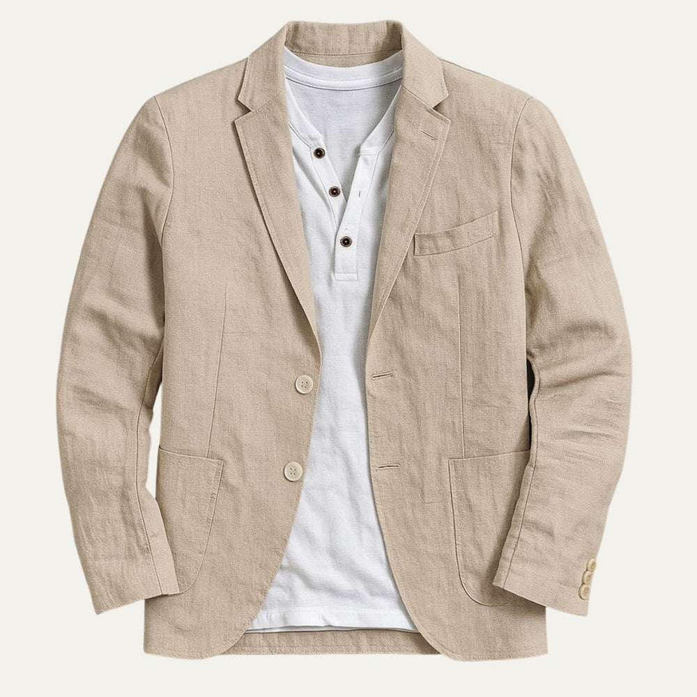 Men's Open-Weave Cotton Blazer, Three-Patch-Pocket Sports Coat