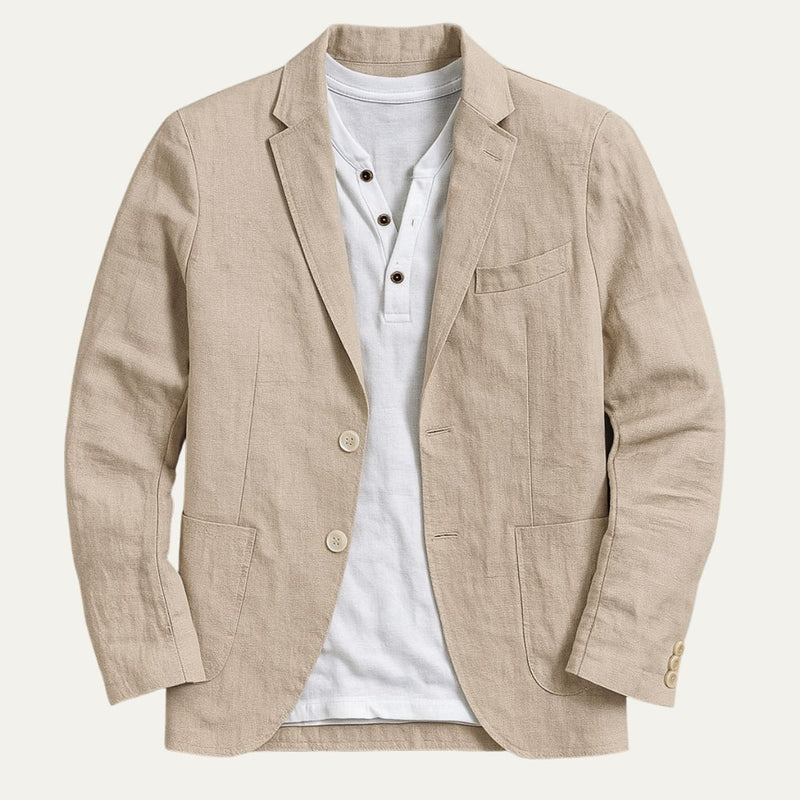 Men's Open-Weave Cotton Blazer, Three-Patch-Pocket Sports Coat