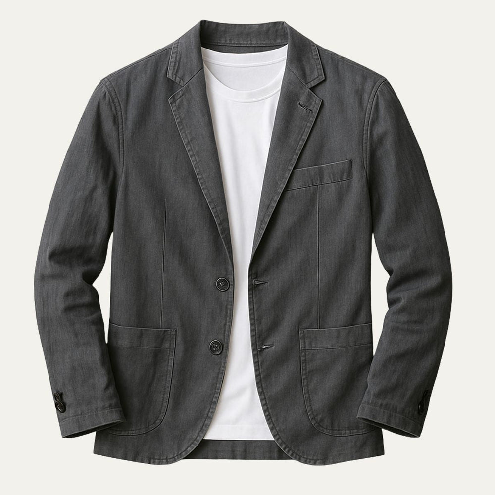 Men's Unstructured Patch-Pocket Blazer, Warm-Weather Woven Jacket