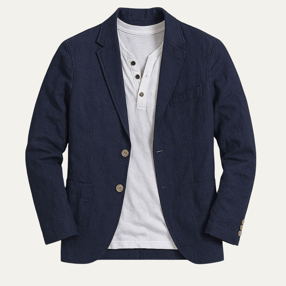 Men's Open-Weave Cotton Blazer, Three-Patch-Pocket Sports Coat