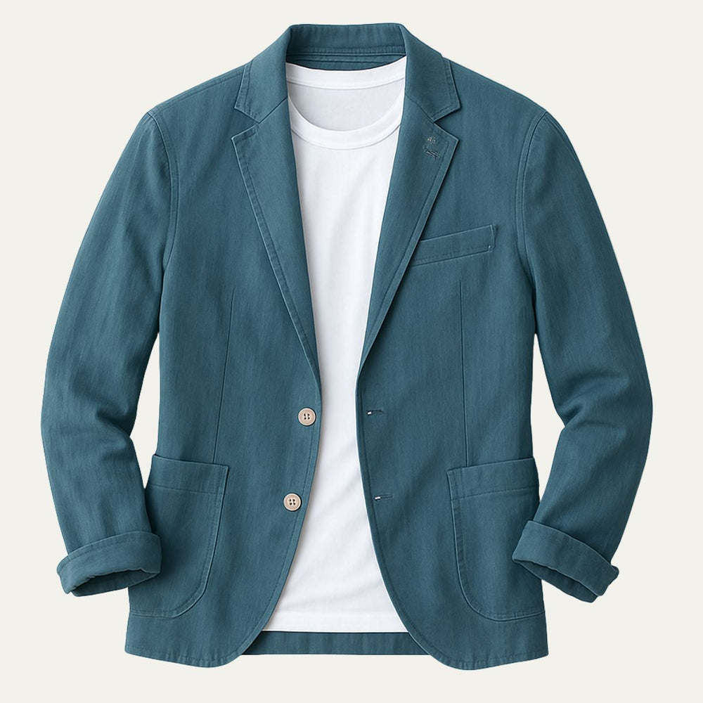 Men's Unstructured Patch-Pocket Blazer, Warm-Weather Woven Jacket