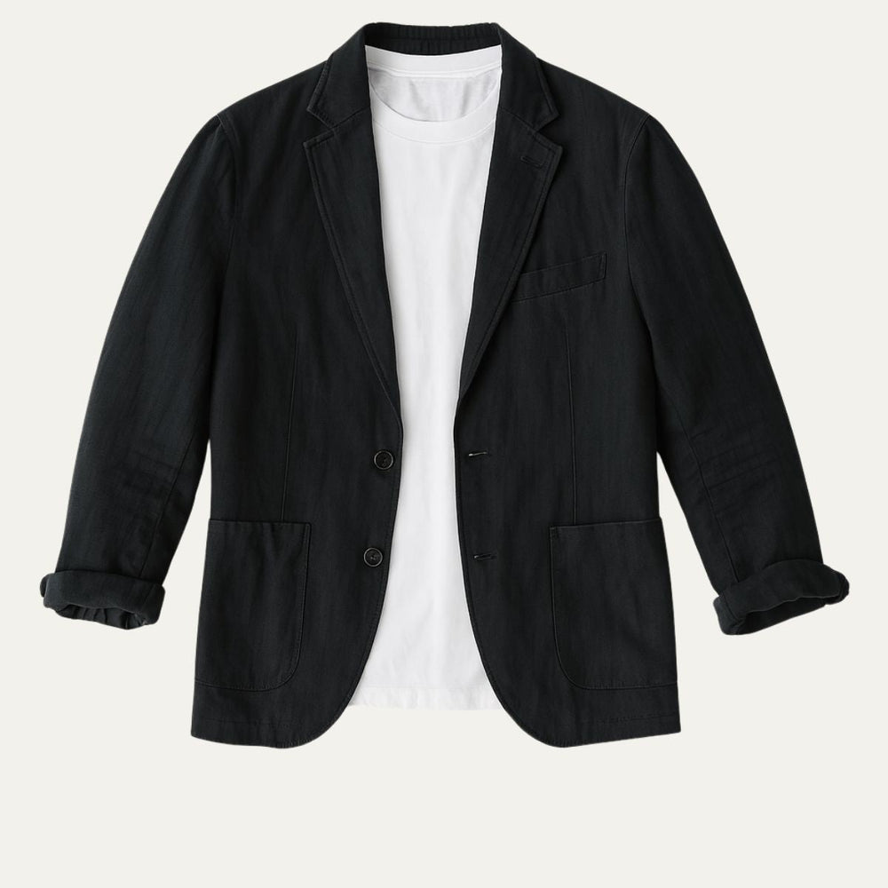 Men's Unstructured Patch-Pocket Blazer, Warm-Weather Woven Jacket