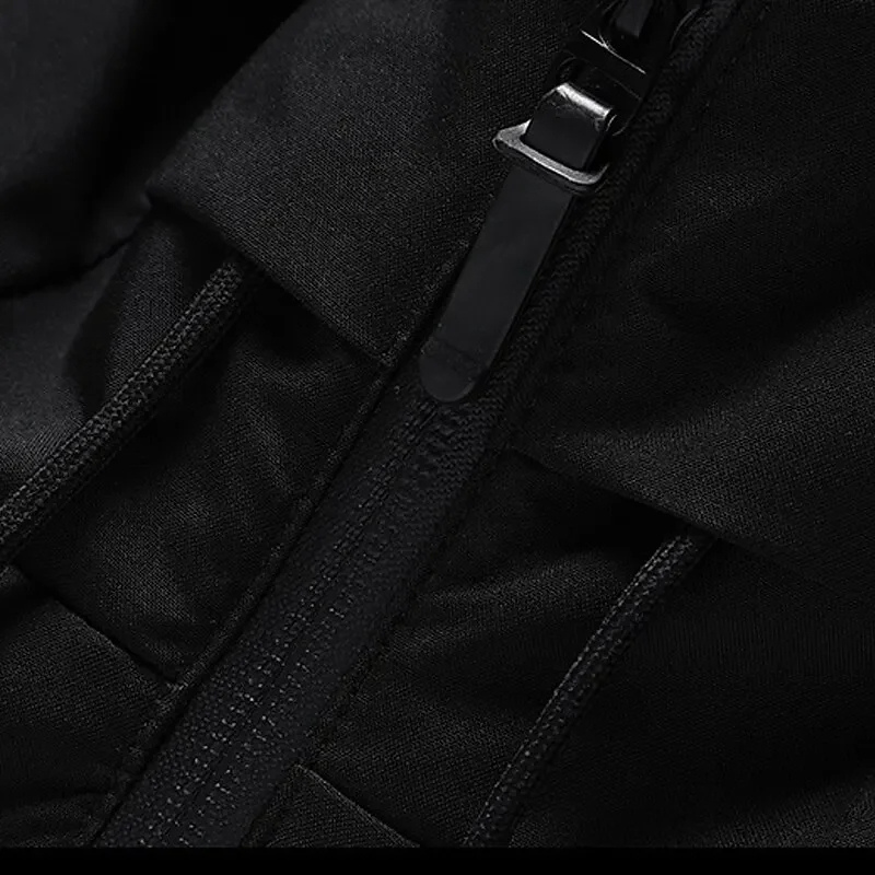 Men's Hip-Length Hooded Puffer Jacket, Drawcord Hood