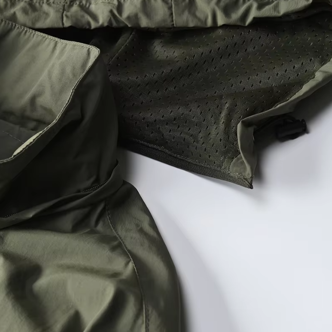 Men's Water-Repellent Hooded Shell Jacket, Mesh-Lined Utility Coat