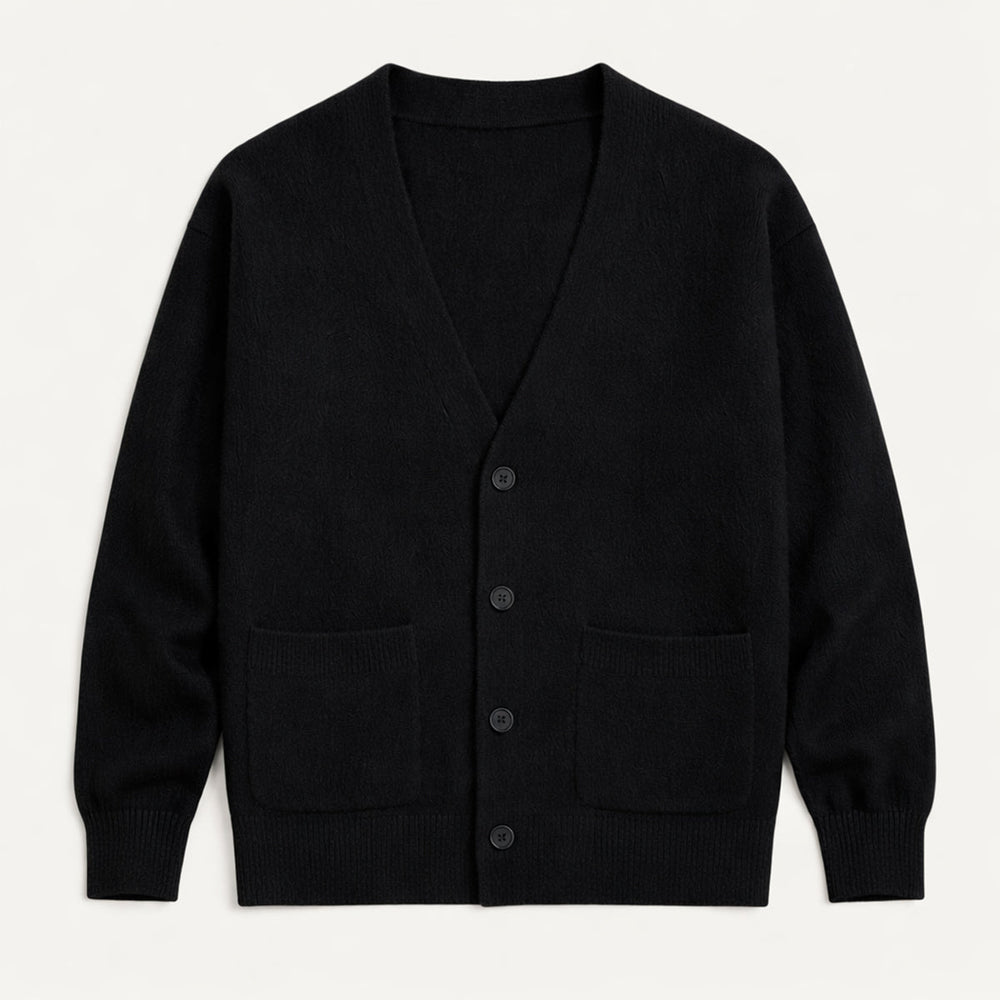 Men's Soft-Knit V-Neck Cardigan, Six-Button Patch-Pocket Sweater