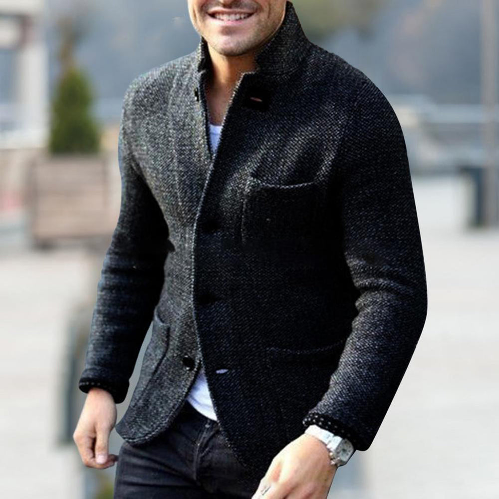 Men's Ribbed Cardigan Sweater, Autumn Knit Jacket