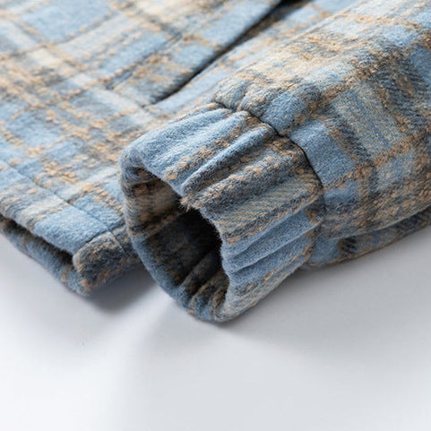 Men's Checked Snap-Front Jacket, Sherpa-Lined Overshirt