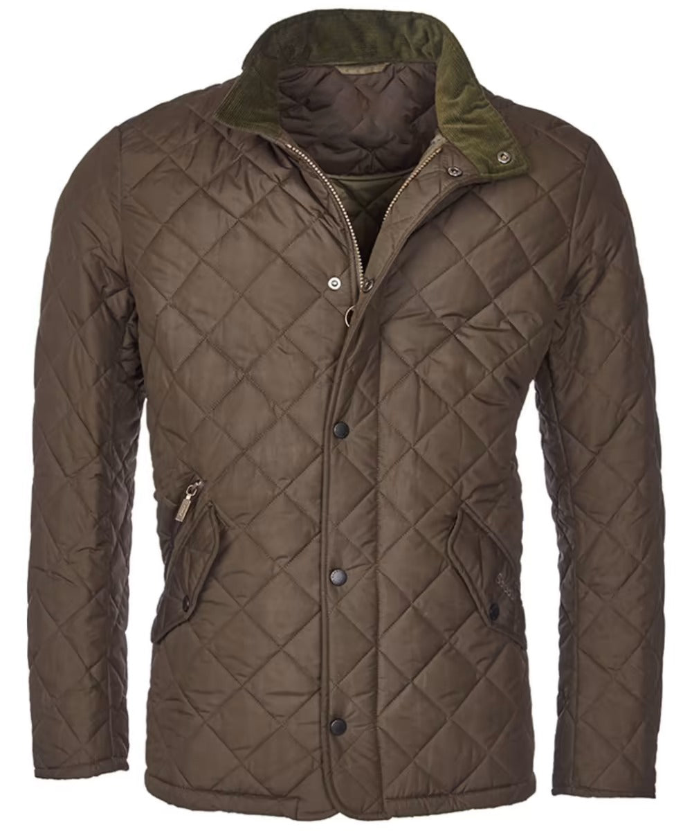 Men's Diamond-Quilted Jacket, Stand Collar and Zip Side Pockets