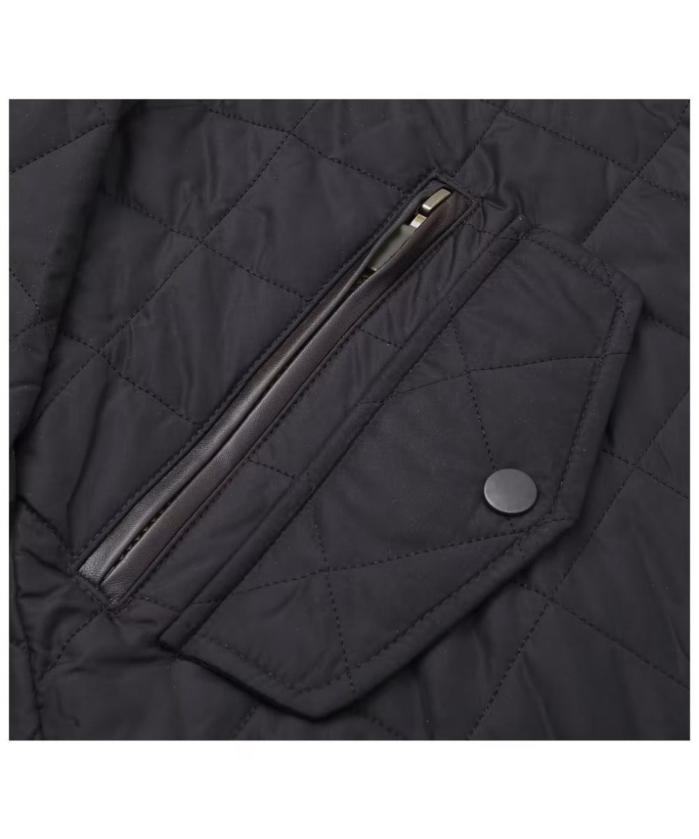 Men's Diamond-Quilted Jacket, Stand Collar and Zip Side Pockets
