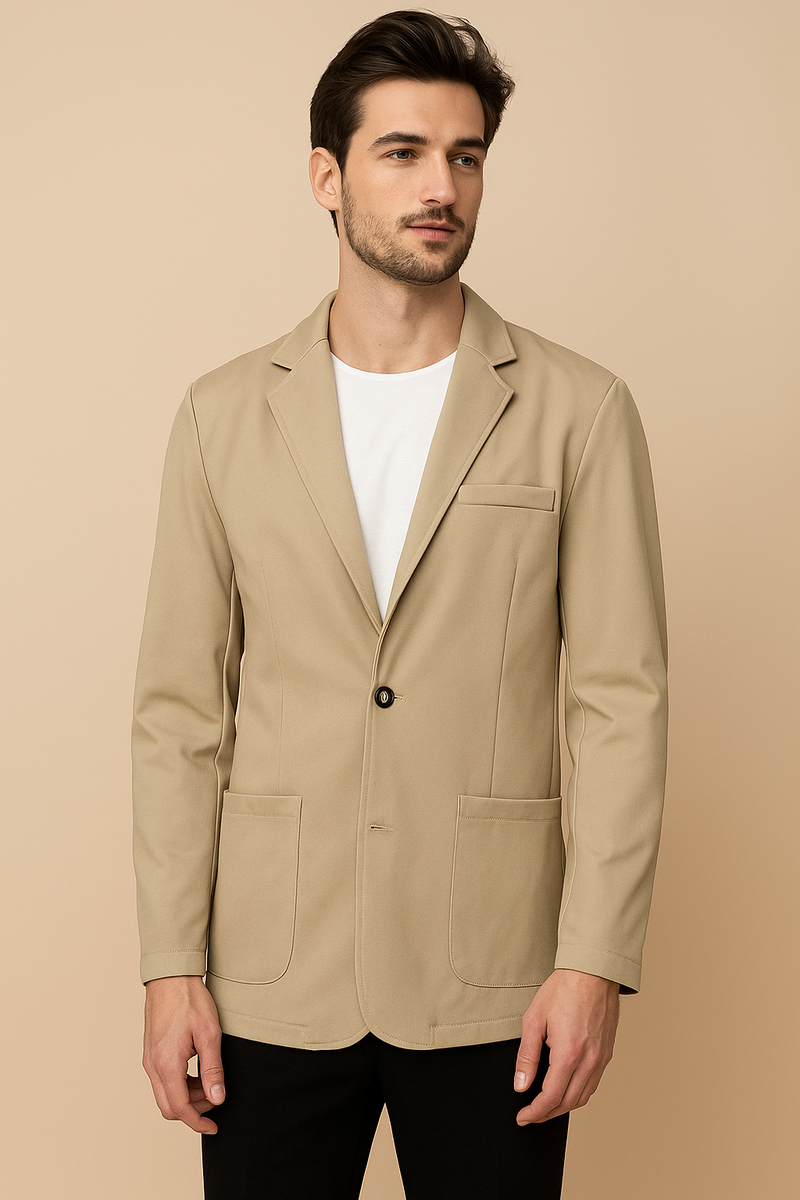 Men's Corduroy Notch-Lapel Blazer, Cool-Season Woven Tailored Jacket