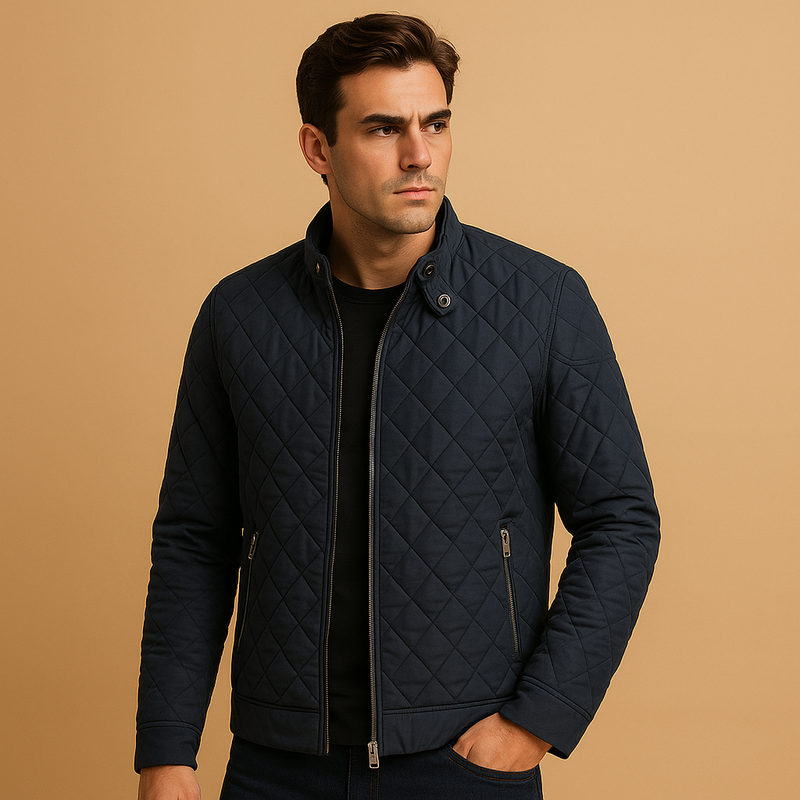 Men's Woven Zip-Up Winter Coat, Everyday Longline Jacket