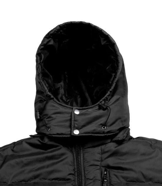 Men's Baffle Puffer Jacket, Detachable Plush-Lined Hood