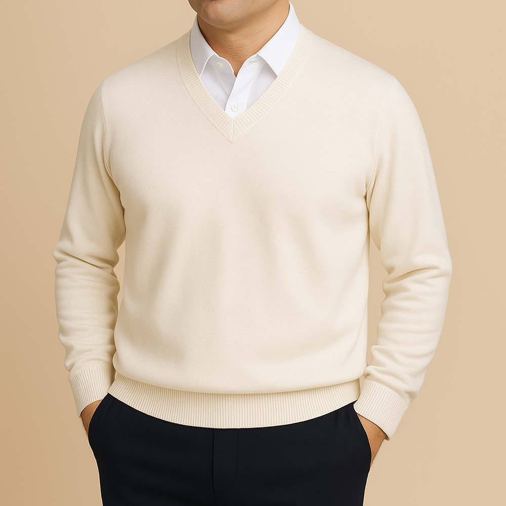 Men's Lightweight V-Neck Sweater, Trim Fit for Shirt Layering