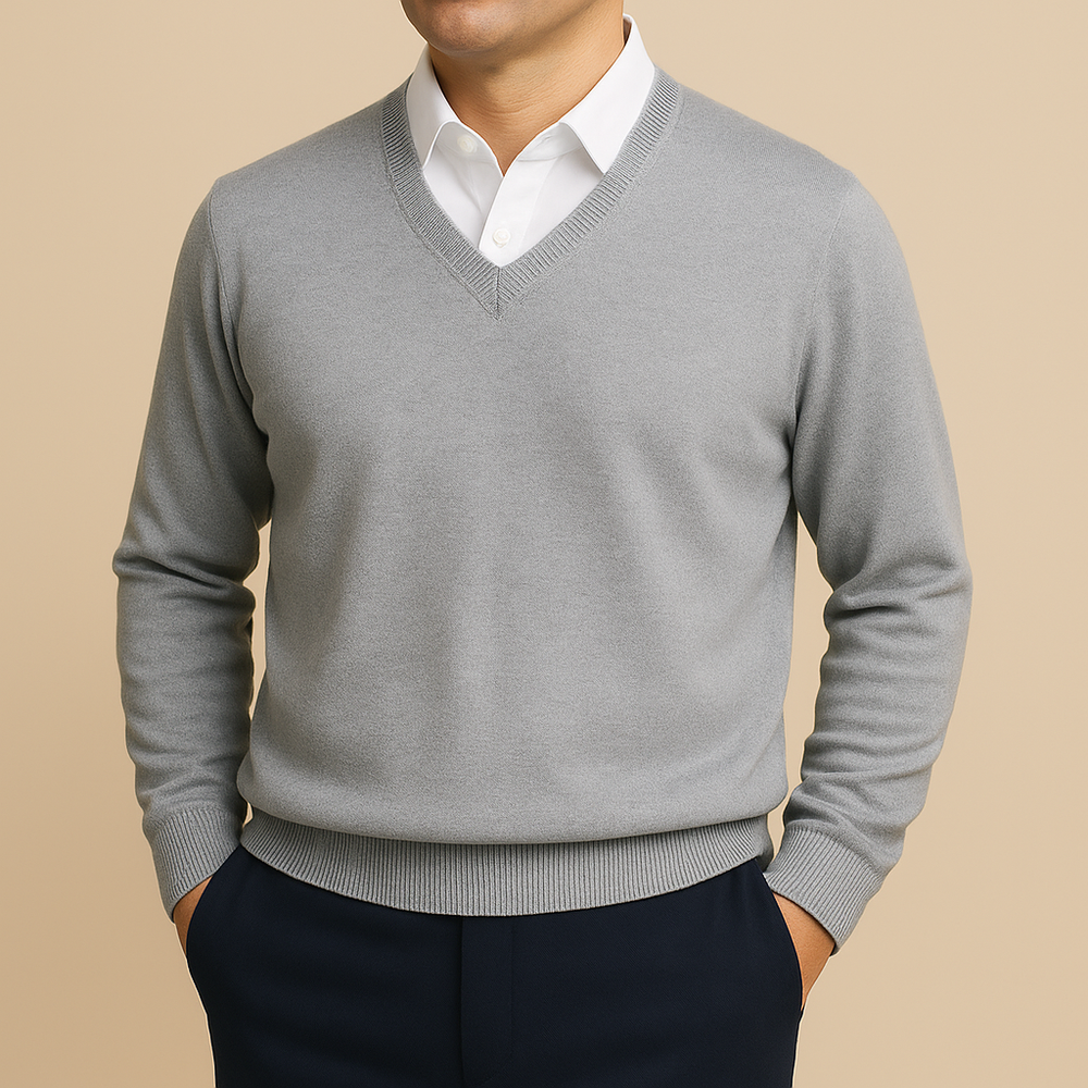 Men's Lightweight V-Neck Sweater, Trim Fit for Shirt Layering