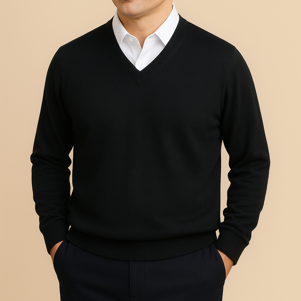 Men's Lightweight V-Neck Sweater, Trim Fit for Shirt Layering